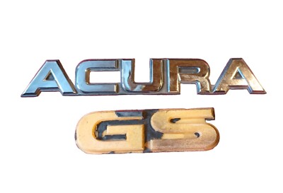 1986-1989 ACURA HONDA INTEGRA OEM Chrome GS Emblem Badge Nameplate Set 