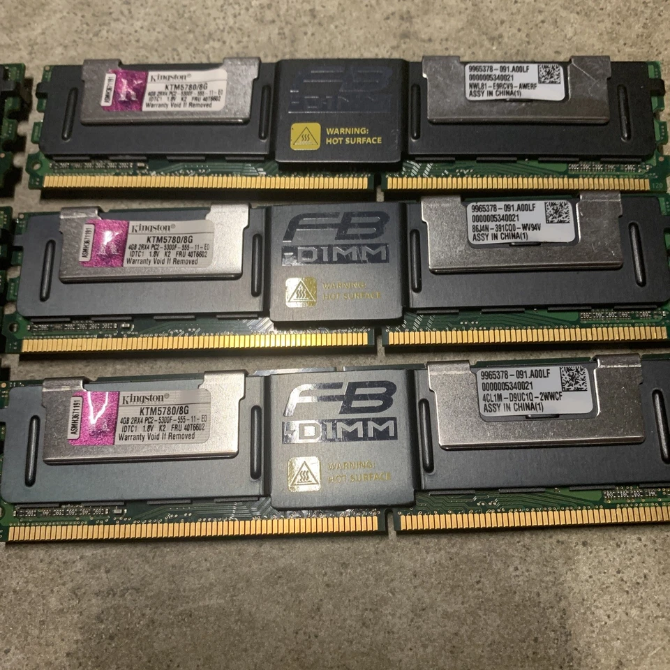 Set Of 6 KINGSTON Ktm5780/8g SERVER MEMORY 2RX4 PC2-5300F-555-11 - Image 3 of 4