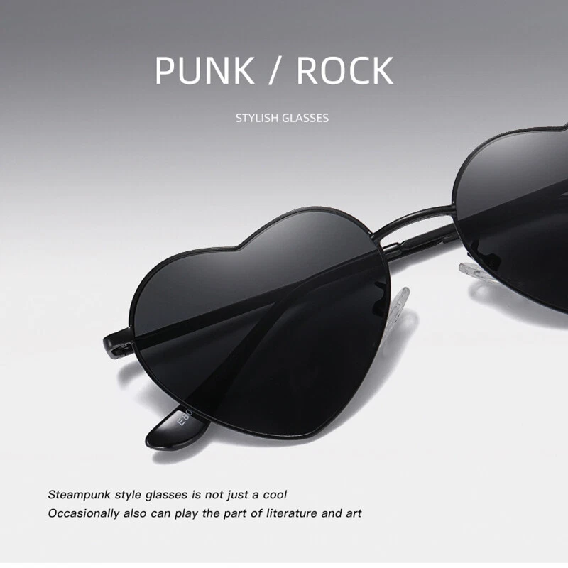 Óculos de sol polarizado em forma de coração feminino masculino bonito retrô engraçado festa óculos de sol - Imagem 2 de 4