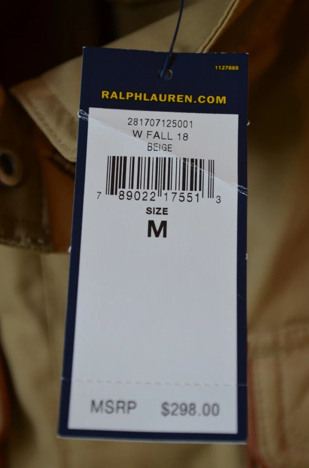 POLO RALPH LAUREN GOLF Mujer Pack Chaqueta Ligera Beige Marrón TALLA M NUEVO CON ETIQUETAS $298 Foto 3 de 4