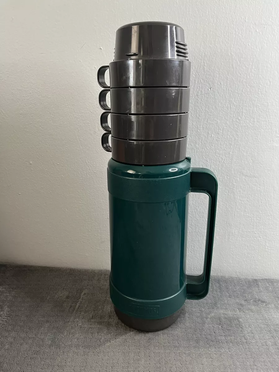 Thermos Brand Green Mondial Flask Model 3210 1 Liter 4 Cups & Cap