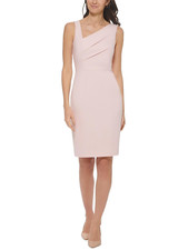 NEW CALVIN KLEIN PINK CAREER PLEATED SHEATH DRESS SIZE 12 $134