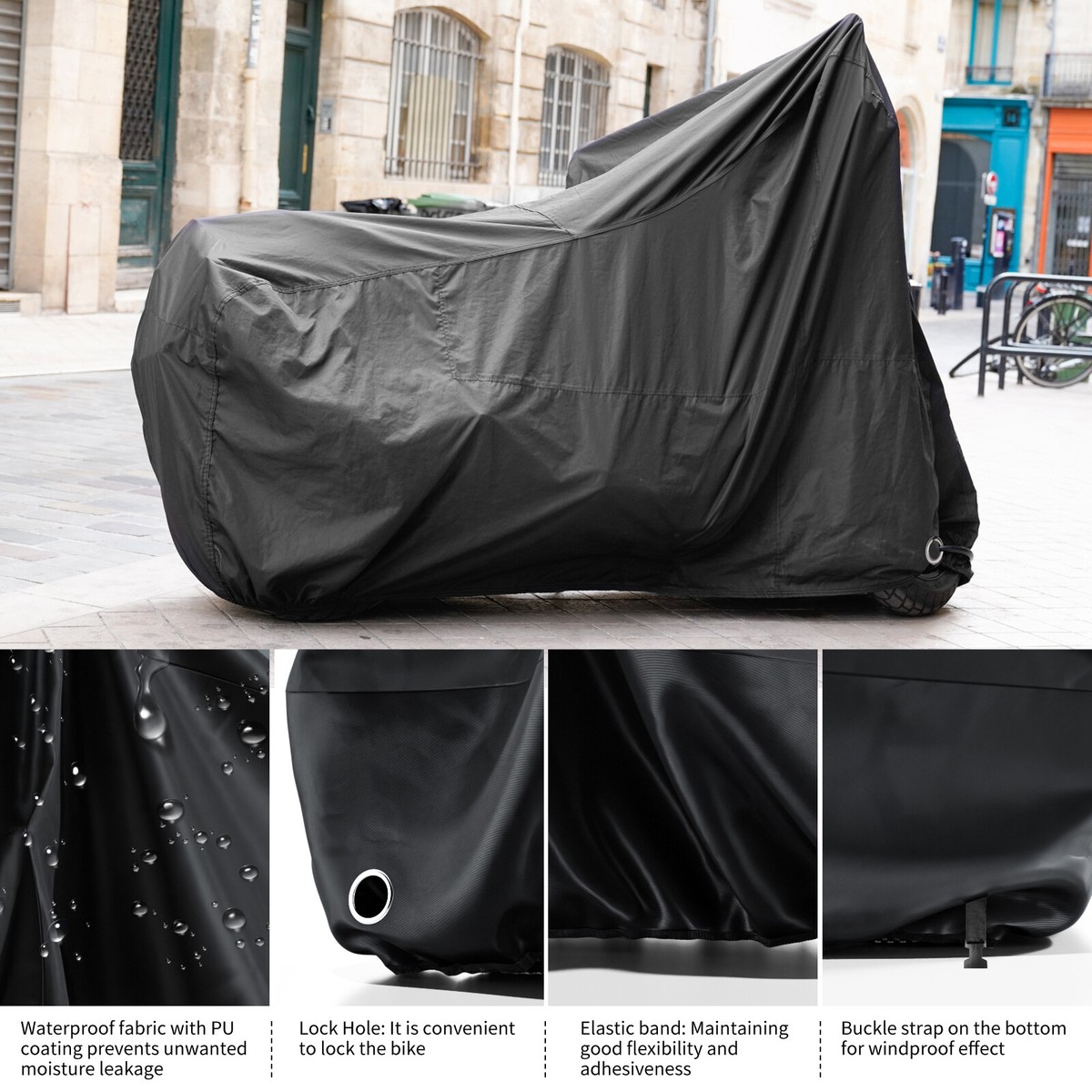 MOPHOTO Copertura per triciclo per adulti, per esterni, resistente materiale Ripstop, impermeabile e anti-UV (190,5 x 76,2 x 111,8 cm (lunghezza x larghezza x altezza