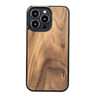 Holzhülle für iPhone 13 Pro Bewood Amerikanischer Nussbaum Handyhülle Case Etui