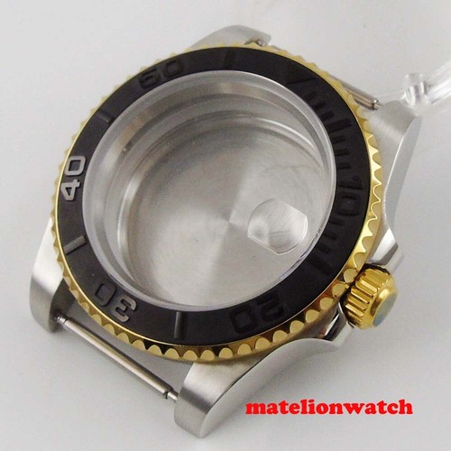 Steel 40mm Mens Watch Case parts sapphire glass Fit for NH35 NH35A ceramic bezel - Picture 9 of 44