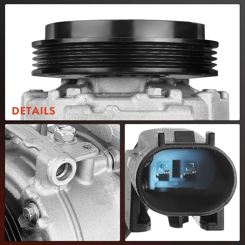 AC Compressor with 4-Groove Pulley for BMW E60 E63 E64 E65 E66 545i 650i 750i Foto 3 de 4