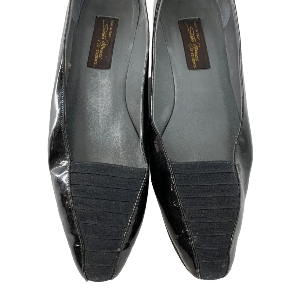 Zapatos de ballet Sesto Meucci para mujer planos talla 8,5N charol negro Italia 2961 Foto 2 de 4