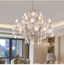 Modern Crystal Chandelier Antique Silver Ligh...