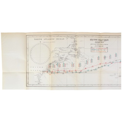 Nautical Map Yacht Course 1928 N ATLANTIC Ocean Race Large Antique Sailing Decor - Picture 7 of 7