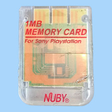 NUBY PlayStation 1 PS1 1 MB Memory Card Clear Transparent