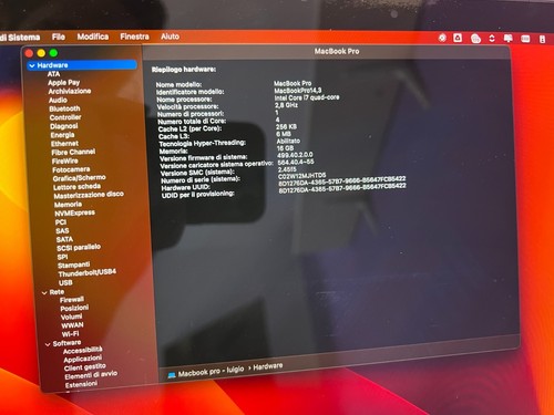 MacBook Pro 15 Retina, 16GB RAM, 256GB SSD Intel i7 4a gen 2,8GHz touch bar 2017 - Foto 11 di 17