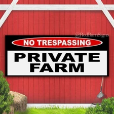 NO TRESPASSING Private Farm Banner Sign Road with Grommets