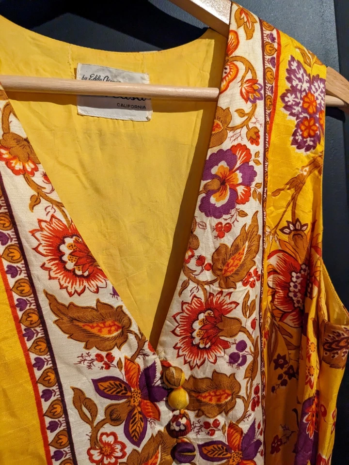 Винтажный женский комбинезон Ala Casa от Eddy George с цветочным узором калифорнийский размер M - Изображение 4 из 4