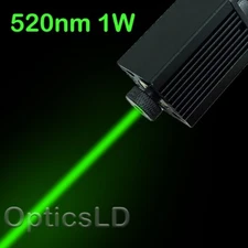 Green 520nm 1W 1000mW Laser Diode Head Module Dot Spot Focus Adjustable with TTL