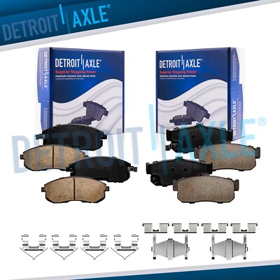 Front & Rear Ceramic Brake Pads w/Hardware for Infiniti I30 Altima Maxima