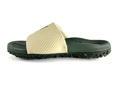 Under Armour ‘Project Rock’ SL 2.0 Slides Green/beige Men 9 or 11 new Under Armour UA Project Rock SL 2.0 Slides - Green/Beige  main image 2