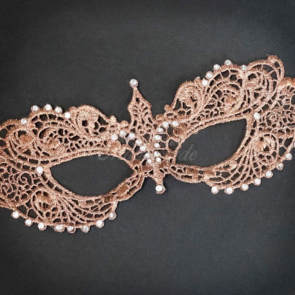 Masquerade Mask | Lace Masquerade Mask Rose Gold LM0601 - Image 3 of 3