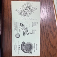 Space Shuttle Flight Information Card STS-45 Atlantis OV-104
