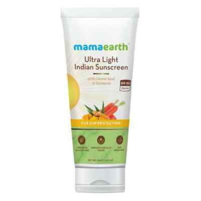 Natural Sunscreen Lotion With Turmeric & Carrot Seed SPF 50 PA+++,Mamaearth 80ml