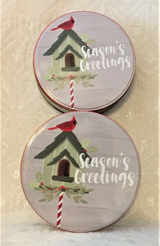 Christmas Tins SETS OF 2! New Holiday Designs! Snowmen Pickup Truck 🐧 ☃️ - Picture 18 of 29