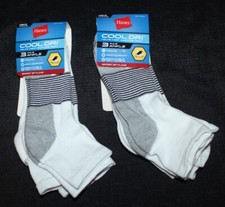 2 new packages of mens HANES Cool Dri ankle socks Size 6-12