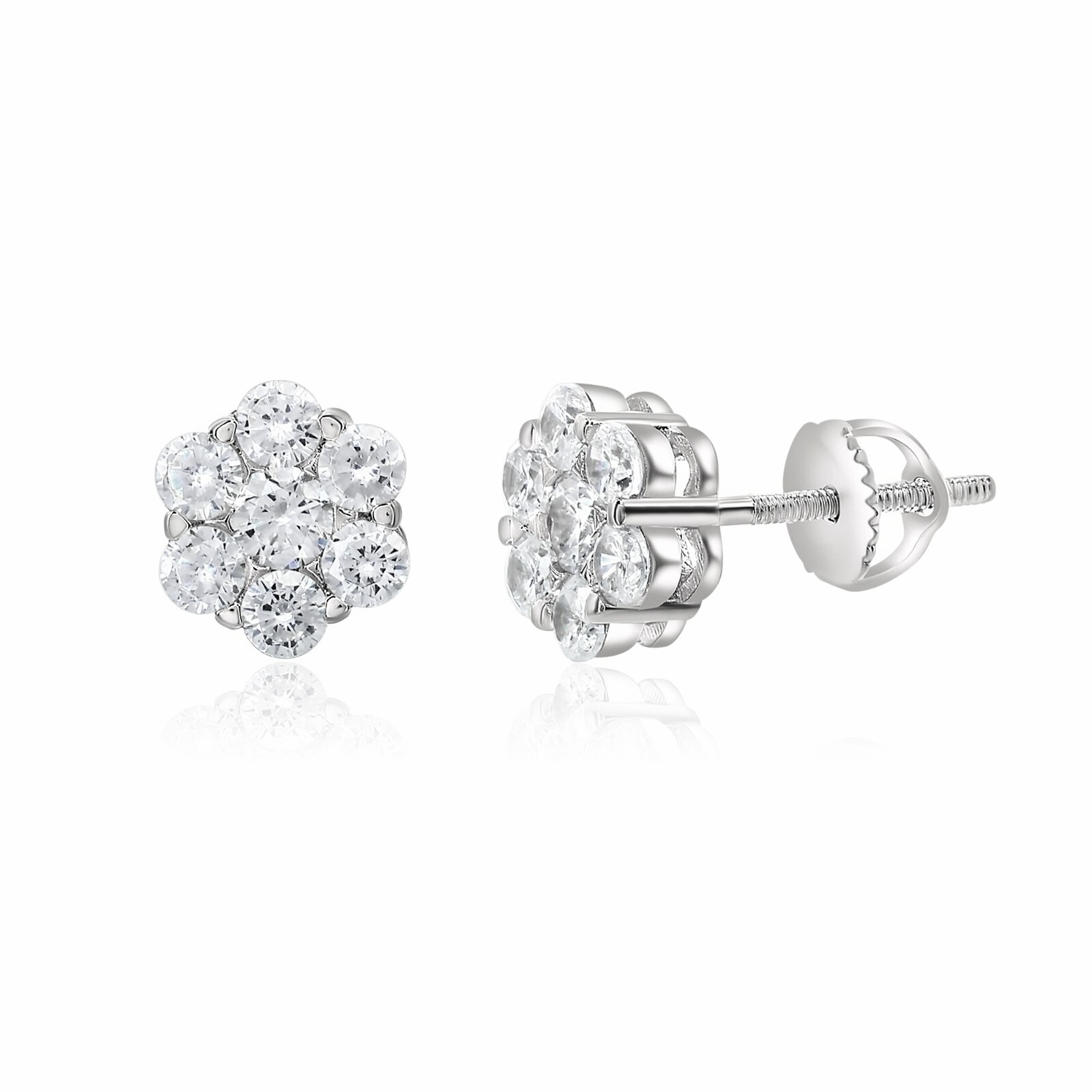 Joyería con forma de flor para mujer Pendientes de plata 925 Joyería de circón cúbico