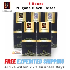 5x Nugano Gourmet Premium Black Coffee with Ganoderma Lucidum, 100% No Sugar
