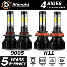 RIDROID LED Headlight Bulb High Low Beam for Ram 1500 2500 3500 9005 H11 White