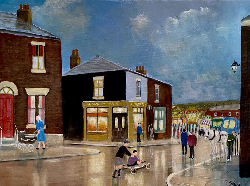 Northern Art Original painting Funfair by Gary Haigh. eBay