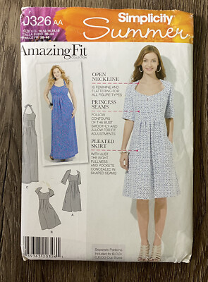 Halter Dress Princess Seams 2 Lengths Sizes 10-18 Simplicity 0326 Uncut |  eBay