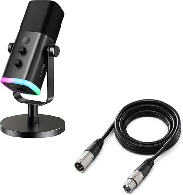 USB/XLR RGB Dynamic Microphone for Streaming Podcast PC Gaming PS4/5-FIFINE AM8