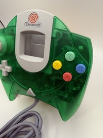 OEM Sega Dreamcast Clear Green Controller HKT-7700 Authentic Tested & Works!