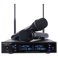 Metal 200 Channels UHF Wireless Microphone System with 2 Handheld Microphones...