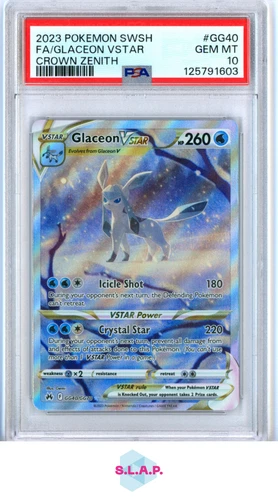GLACEON VSTAR POKEMON GG40 2023 CROWN ZENITH VSTAR ENGLISH PSA 10 GEM MT