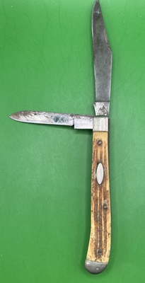 #ad #ad Vintage Eye XL Cutlery Seki Japan Pocket Knife Bone Stag Handle PROJECT PARTS $29.99