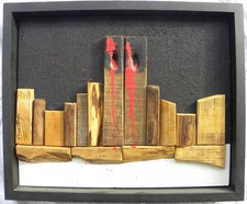 Pierluigi DE LUTTI (Monfalcone 1959) Doppia ferita su tavola cm 40x50 anno 2001