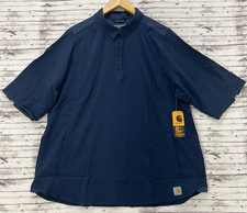Carhartt Force Cross-Flex Modern Fit Scrub Shirt Top Polo Women's XL Navy Blue