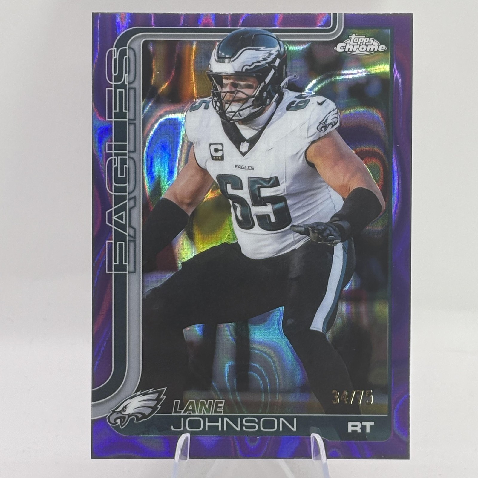 2025 Topps Chrome #246 Lane Johnson Purple Lava #/75