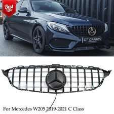 Front Grille Grill Wled Star For Mercedes Benz 2019-2021 W205 C-class C300 C200