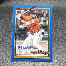 Brice Matthews 2026 Topps Series 1 #91A-BM Astros 1991 Blue /150 Rookie Auto