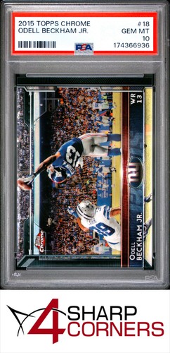 2015 TOPPS CHROME #18 ODELL BECKHAM JR. ONE HAND CATCH PSA 10