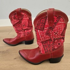 Brunco Western Boots Women's 5.5 Red Cowgirl Made in USA Rodeo Festival