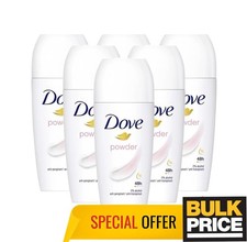 Dove Powder Roll-On Deodorant 48H Powerful Protection Sweat Odor 50ml 6-Pack