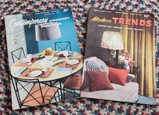 1950's Vintage Crochet Pattern Books Contemporary Modern Trends 508, 303 Retro