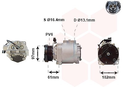 VAN Wezel Kompressor, Klimaanlage FüR Ford-image