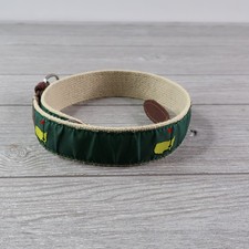 Masters Tournament Kids Golf Belt Green Ribbon Tan Canvas Brown Leather Logo