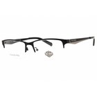 Harley Davidson Women's Eyeglasses Shiny Black Half Rim Rectangular HD0766 001
