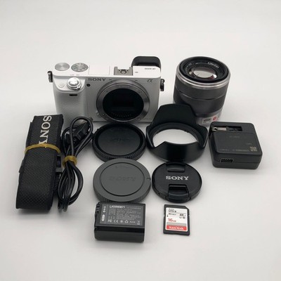 Sony Alpha A6000 Mirrorless White Camera + Sony E 18-55mm f/3.5-5.6 OSS Lens