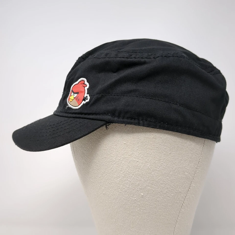 Angry Birds Fitted Cadet Army Cap Hat Black One Size Solid Outdoor - Image 3 of 4