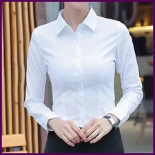 Elegant Women's Long Sleeve Button Blouse   Solid Color Office Work Shirt